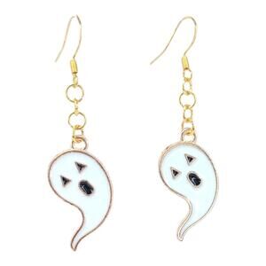 White Ghost Dangle Earrings 👻 Spooky Cute Halloween Jewelry